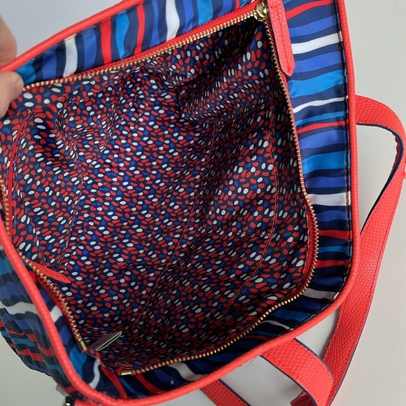 Vera Bradley Preppy Poly Crossbody Tote Bag Cobalt Stripe - Picture 16 of 16